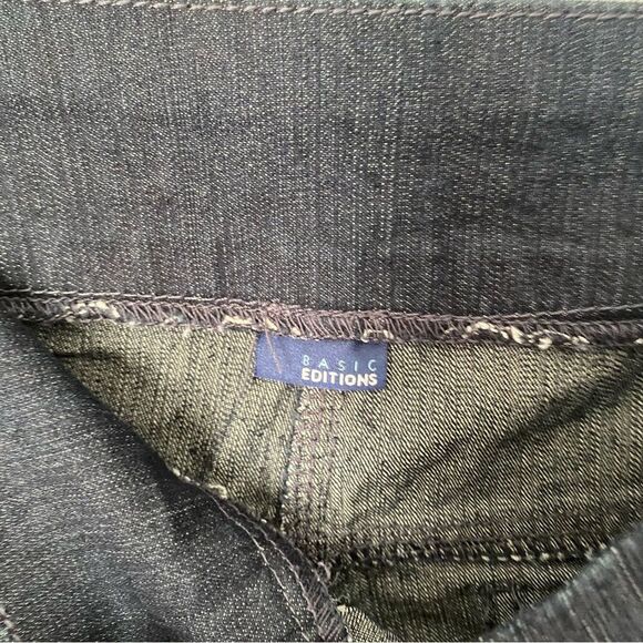 Basic Editions Women’s Pull On Cropped Denim Pants - Picture 3 of 5